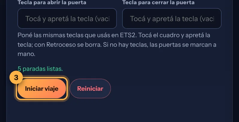 Botón Iniciar viaje